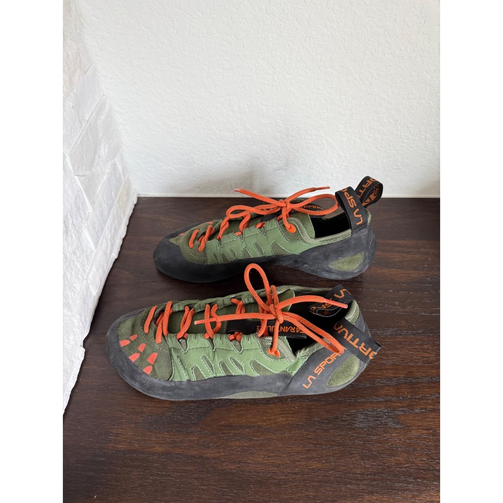 La Sportiva Tarantulace Climbing Shoes Green Orange Mens 10.5 Womens 11.5 43.5